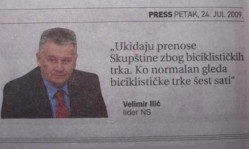 Sta Velja Ilic misli o ljubiteljima biciklizma