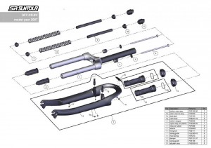 Suntour CR-8V (2007) - Exploded View